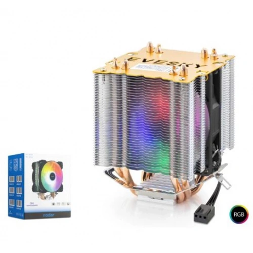 Nodar Nd2604 Cpu Kule Tipi İşlemci Soğutucu Çift Fanlı 90 Mm Rgb Siyah