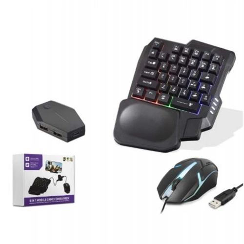Nodar Nd762 Mobil Oyun Klavye Mouse Dönüştürücü Seti Rgb Siyah