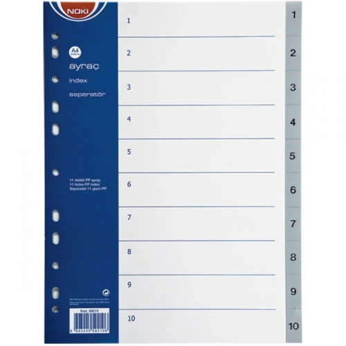 Noki Seperatör 1-10 Rakamlı Plastik A4 59210