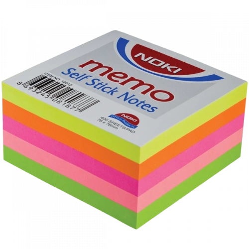 Noki Yapışkanlı Not Kağıdı 400 Yp 75x75 5 Neon Renkler 12012