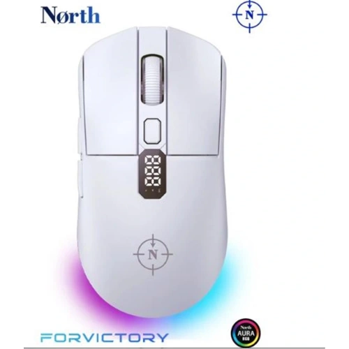 North Odin Pro WL Beyaz 26K DPI 750 IPS 70G UltraLight RGB Kablosuz Gaming Mouse