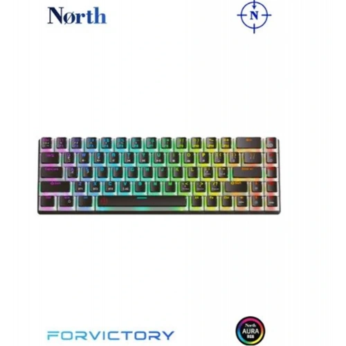 North Odin Pro WL68 LightCore Kablosuz Bluetooth RGB Red Switch Türkçe Siyah Mekanik Gaming Klavye