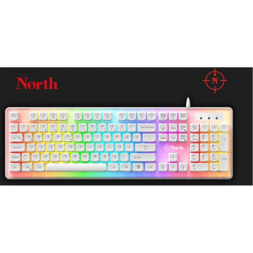 North Paladin Mekanik Hisli Türkçe RGB Beyaz Premium Gaming Klavye