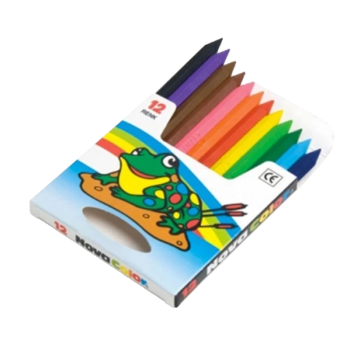 Nova Color Mum Pastel Boya Karton Kutu Yarım Boy Köşeli 12 Lİ NC-1112