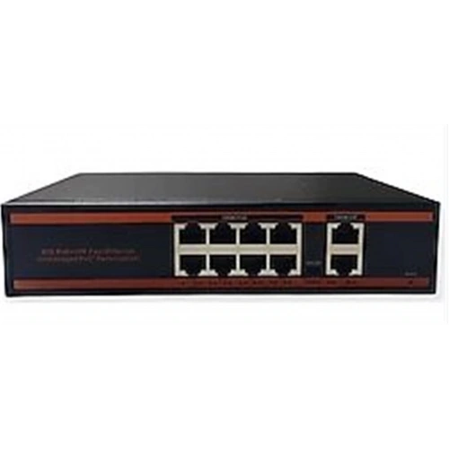 Nova HIF0820GBL-C 8 Port Poe+ 10-100 Mbps 2 Port 10-100-1000 Mbps Uplink Switch