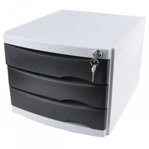 Ops Evrak Rafı Çekmeceli Plastik Kilitli 3 Lü Siyah Cmc 203