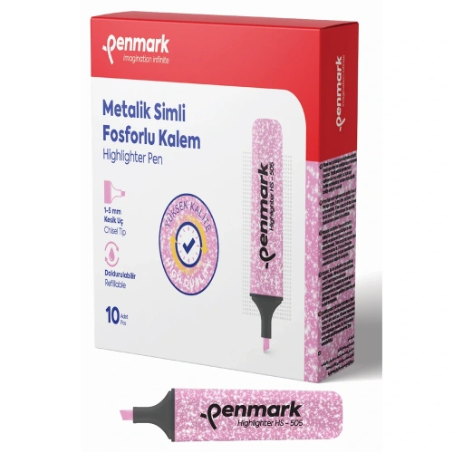 Penmark Fosforlu Kalem Metalik Simli Turkuaz Hs-505 15