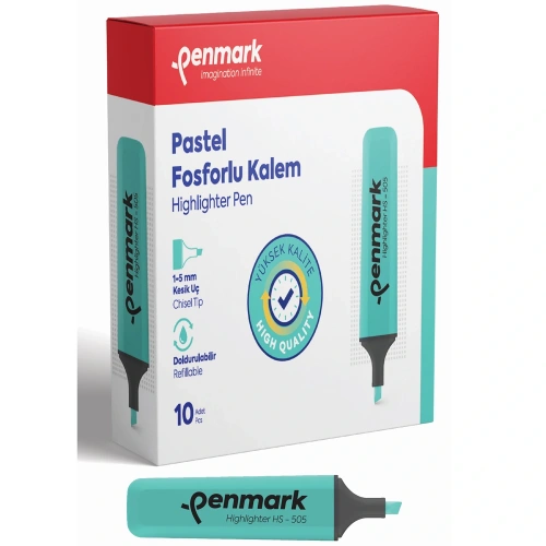 Penmark Fosforlu Kalem Pastel Mint Yeşili Hs-505 12