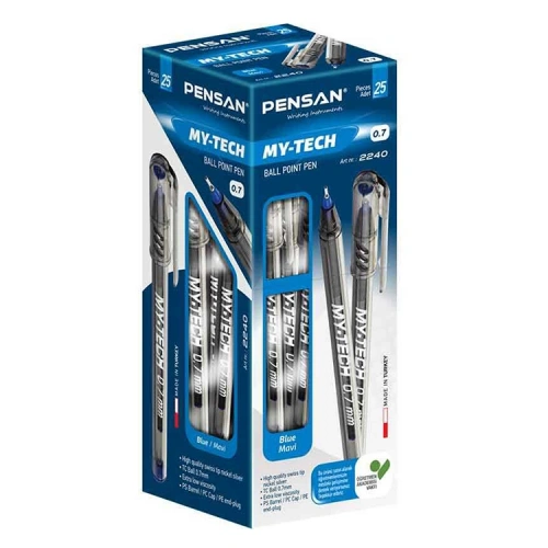 Pensan Pensan My-Tech 0.7 mm 25li Mavi Tükenmez Kalem