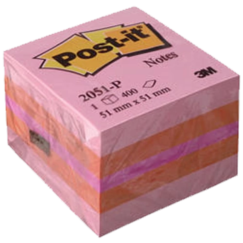 Post-it Yapışkanlı Not Kağıdı Küp Mini 52x52 Pembe 2051-P