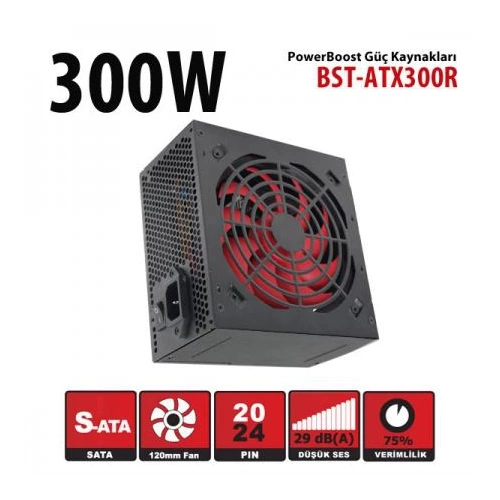 PowerBoost BST-ATX300R 300W, Sata, 12cm Fan,  BOX PSU