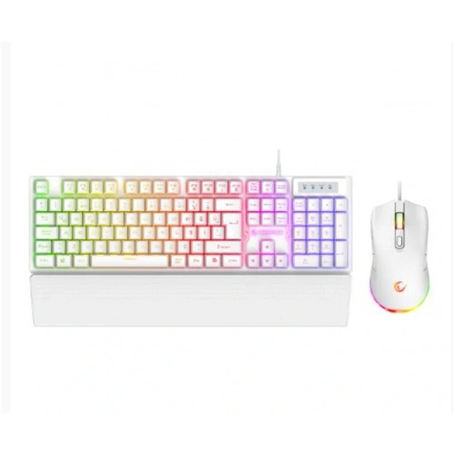Rampage Km-rx7 Fortuna V2 Gökkuşağı Aydınlatmalı Usb Beyaz  Combo Q Gaming Klavye + 12800 Dpi Mouse