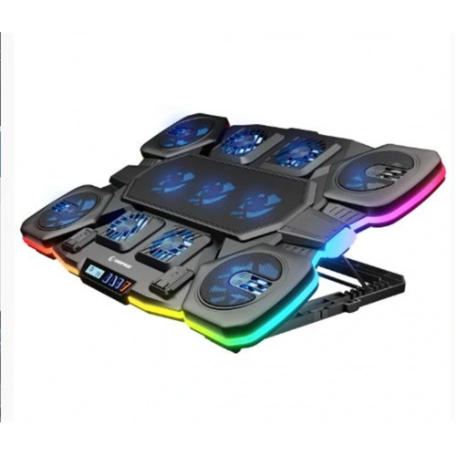 Rampage S50 Rgb Işıklı 11 Fanlı Lcd Göstergeli 1 Type C 1 Usb Girişli Notebook Soğutucu