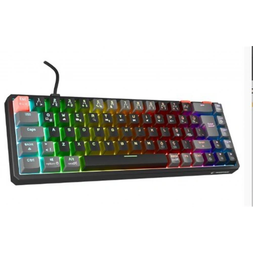 Rampage Yoru Mını Pro Siyah-gri  Bağlantı Outemu Red Swich Q Kablosuz Rgb Mekanik Oyuncu Klavyesi