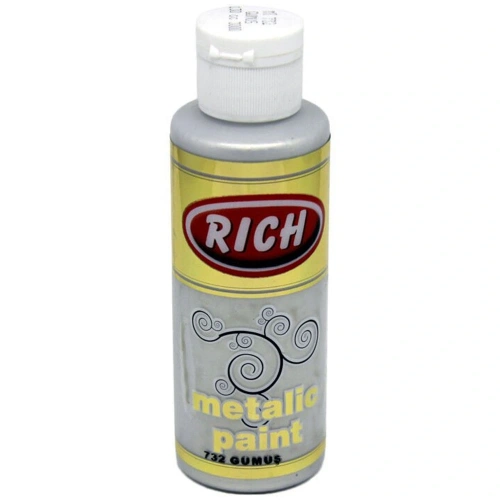Rich Akrilik Boya Metalik 120 Cc Gümüş 0732