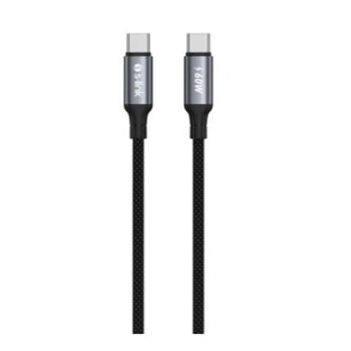 S-link Armor Cc-01 60w 1.2m Type-c To Type-c Pd Örgülü Metal Başlıklı Siyah Hızlı Şarj Kablosu