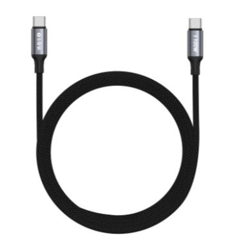 S-link Armor Cc-0100 100w 1.2m Type-c To Type-c Pd Örgülü Metal Başlıklı Siyah Hızlı Şarj Kablosu