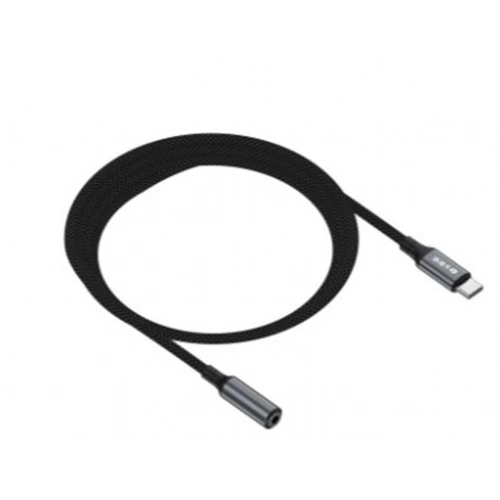 S-link Armor Fc-01 15cm Type-c To F Aux Örgülü Metal Başlıklı Siyah Ses Kablosu