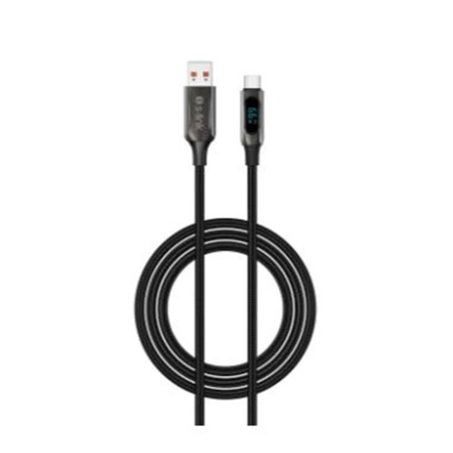 S-link Armor Led Uc-066 66w 1m Usb To Type-c Pd Örgülü Led Başlıklı Siyah Hızlı Şarj Kablosu