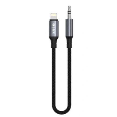 S-link Armor Ml-01 1.2m Lightning To M Aux Örgülü Metal Başlıklı Siyah Ses Kablosu