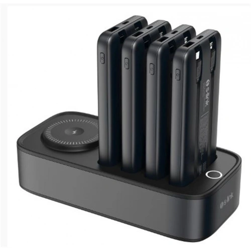 S-link Ip-ds40 4 Adet 10000mah Powerbank Li  15w Kablosuz Şarj Siyah Taşınabilir Şarj İstasyonu