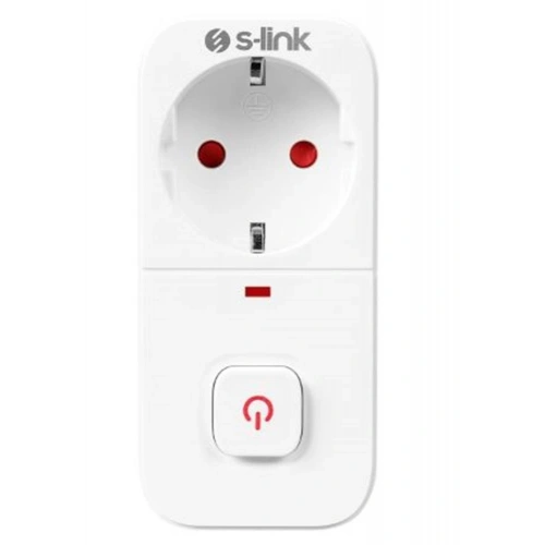 S-link Sl-010 16a-250v 750 Joule Anahtarlı Isıya Duyarlı Devre Ve Akım Korumalı Tekli Priz