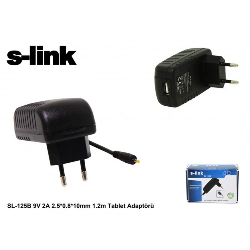 S-link Sl-125b 9v 2a 2.5-0.8-10mm 1.2 Tablet Adaptörü