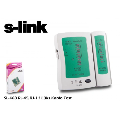 S-link Sl-468 Rj-45 Rj-11 Lüx Kablo Test Cihazı