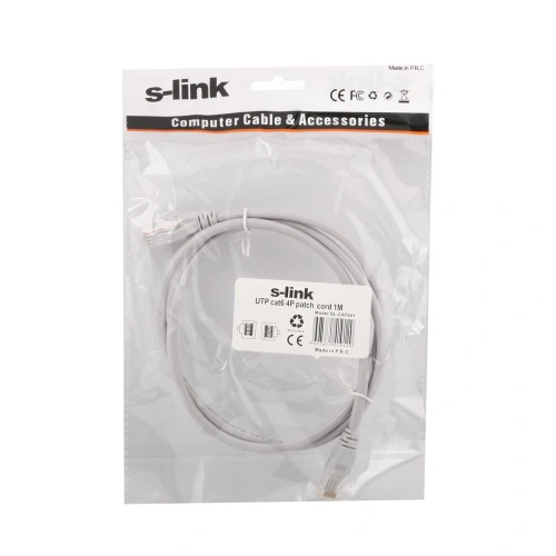 S-link Sl-cat601 Cat6 1mt Gri Utp Patch Kablo