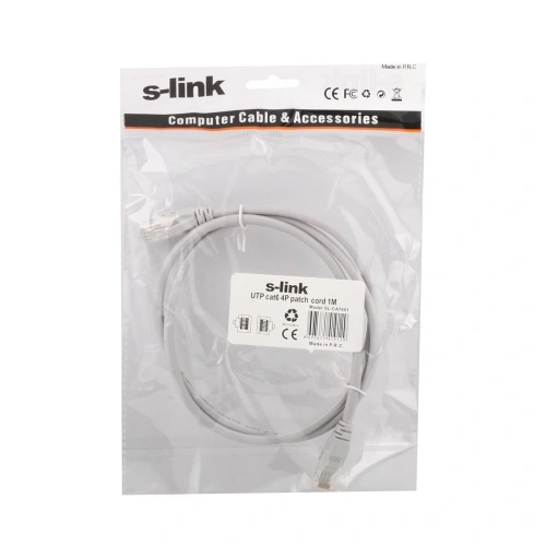S-link Sl-cat601 Cat6 1mt Gri Utp Patch Kablo