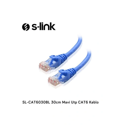 S-link Sl-cat6030bl 30cm Mavi Utp Cat6 Kablo