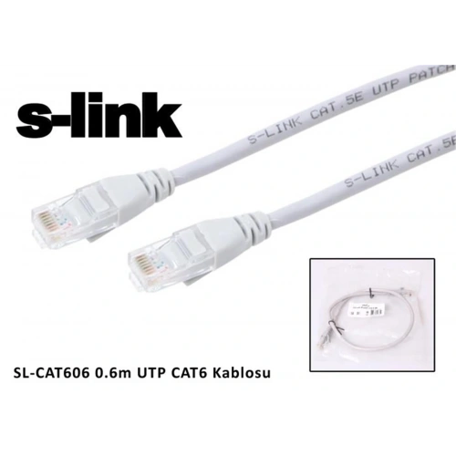 S-link Sl-cat606 Cat6 0.60mt Gri Utp Patch Kablo
