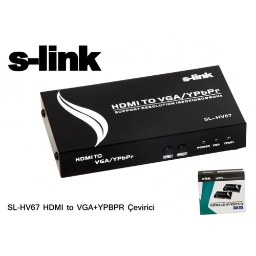 S-link Sl-hv67 Hdmı To Vga+ypbpr Çevirici Adaptör