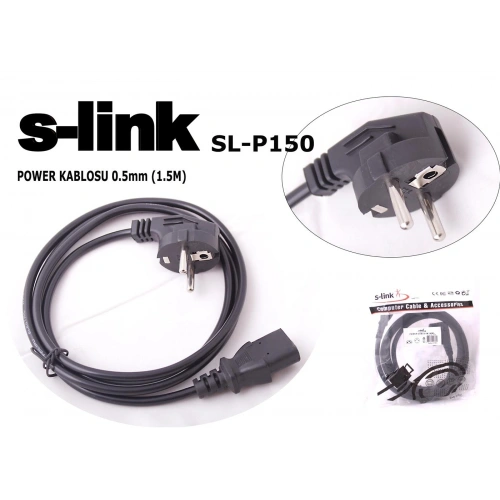S-link Sl-p150 1.5mt 0.50mm Power Elektrik Kablosu