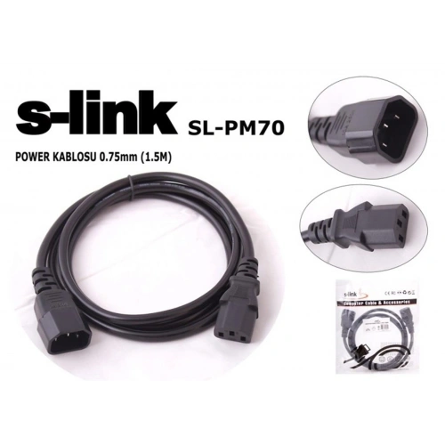 S-link  Sl-pm70 1.5mt 0.75mm Power Ara Kablosu