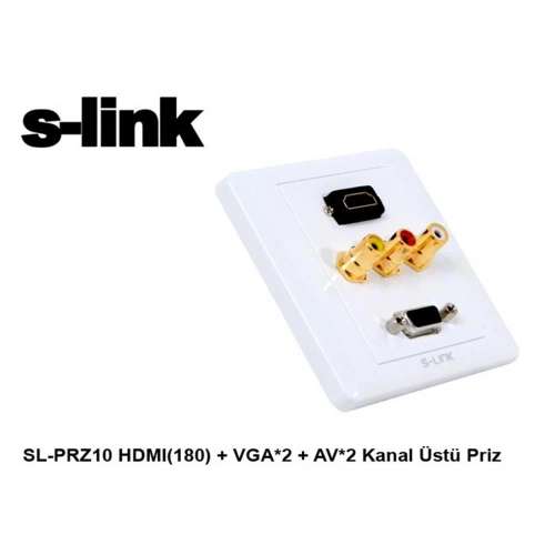 S-link  Sl-prz10 Hdmı(180) + Vga-2 + Av-2 Kanal Üst Priz