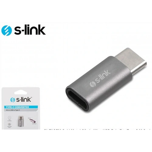 S-link Sl-ta25m Gümüş Metal Gövde Microusb 5pin F To Type C M Çevirici