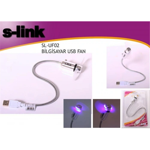 S-link Sl-uf02 Anahtarlı + Ledli Usb Fan