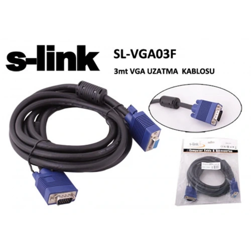 S-link Sl-vga03f 3mt E-d Ekran Kartı Vga Uzatma