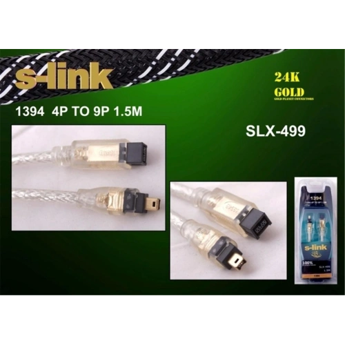 S-link Slx-499 1.5mt 4-9 1394 Firewire Gold Kablo
