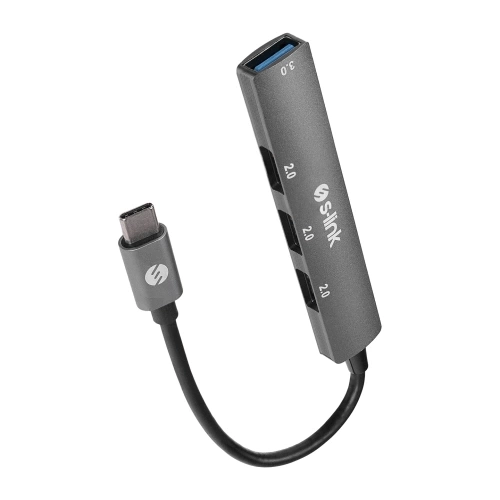S-LINK SW-U324, Type-C to 3xUSB 2.0, 1xUSB3.0, Metal, USB HUB