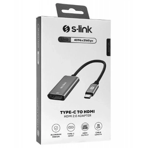 S-link Swv-usbc028 4k@30hz Gri Metal Type-c To Hdmı Adaptör