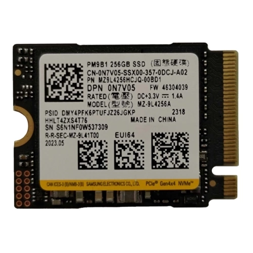 SAMSUNG PM9B1, MZ-9L4256HCJQ-00BD1, 256GB, 3300/1250, Gen4, NVMe PCIe M.2 2230 SSD (Bulk)