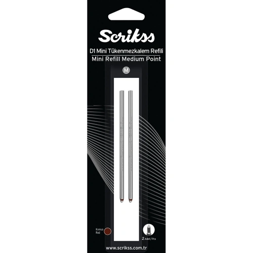 Scrikss D1 Tukenmez Medıum Kısa Refil Kırmızı Bls