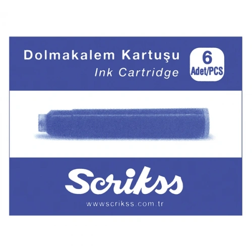 Scrikss Dolma Kalem Kartuşu 6 Lı Mavi