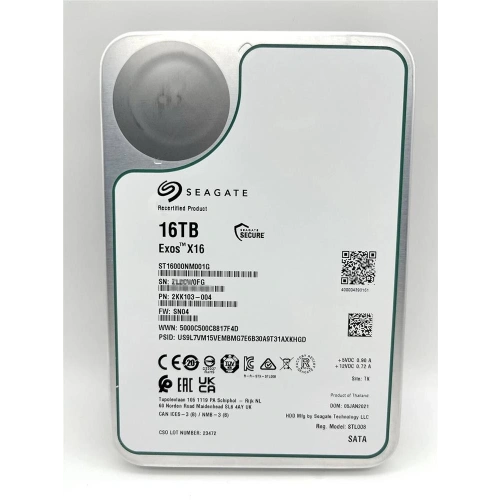 Seagate 16tb St16000nm001g Exos X16 3.5 256m Enterprise Sata Harddisk (boğaziçi Garantili)