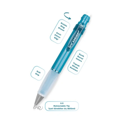 Serve Versatil Kalem Deep 0.5 MM Okyanus Mavi SV-DEEP-05-OM