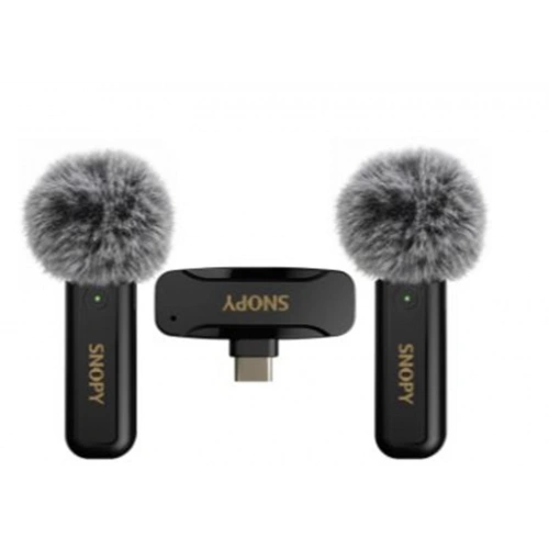 Snopy Sn-mw80 Siyah 2 Mikrofonlu Kablosuz Type-c Yaka Mikrofonu