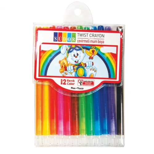 Südor Mum Pastel Boya Twist Crayon Çevirmeli 12 Renk Yb08