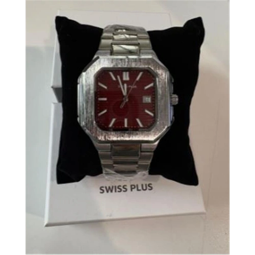 Swiss Plus Man Watch Premium Seri Model-9 Rs23146 Bordeaux-silver